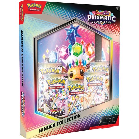 PRE-ORDER: Expected to ship in January 2025

How Many Pages Can You Fill? Just like a Pokedex, a binder makes it easy to keep track of your Pokemon collection! With this 9-pocket binder, you can show off up to 378 of your favorite Pokemon TCG cards. Get a head start filling it up with 5 booster packs from the special Scarlet & Violet- Prismatic Evolutions expansion! The Pokemon TCG: Scarlet & Violet- Prismatic Evolutions Binder Collection includes: A binder with 21 9-pocket pages, and 5 Pokemon TCG: Scarlet