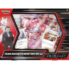Giovanni & Mewtwo Join Forces to Fight! In pursuit of ultimate power and world domination, Giovanni and Team Rocket are unleashing one terrifyingly strong Pokemon in battle! When Team Rocket's Mewtwo ex has backup from other Team Rocket's Pokemon, its Erasure Ball attack can do up to 280 damage in one massive blow. In this box, you'll find this powerful Pokemon ex as a foil promo card, along with Team Rocket's Meowth and Team Rocket's Giovanni, plus a photo sticker and handful of booster packs. The Pokemon