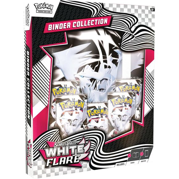 How Many Pages Can You Fill? Just like a Pokédex, a binder makes it easy to keep track of your Pokémon collection! With this 9-pocket binder, you can show off many of your favorite Pokémon TCG cards. Get a head start filling it up with 5 booster packs from the special Scarlet & Violet—White Flare expansion.