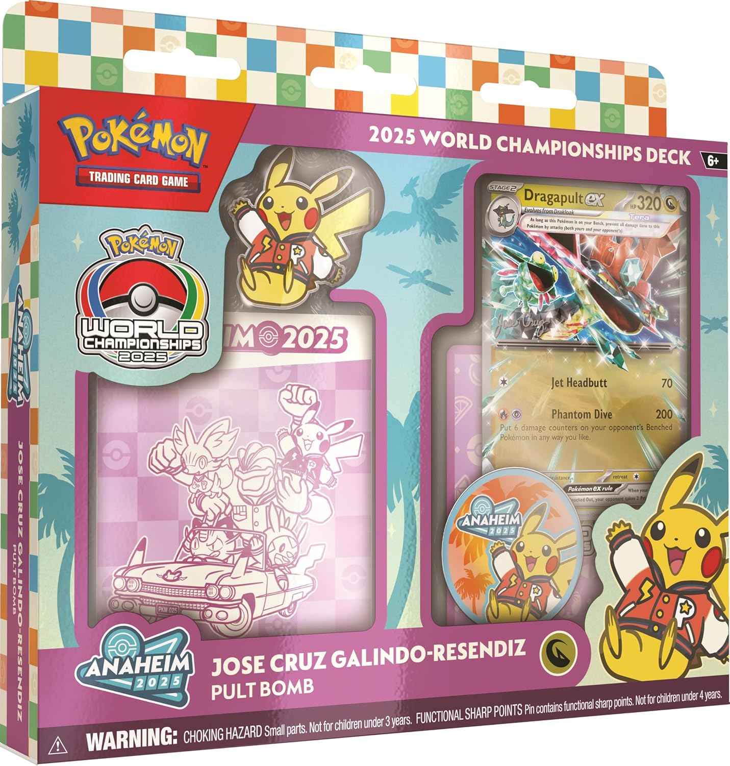 PLAY LIKE A CHAMPION! Grab a World Championships deck and play like a champion! Choose one of four powerful decks, each a card-for-card replica of an actual title-contender's deck from the 2025 Pokemon Trading Card Game World Championships in Anaheim, California! Each 2025 Pokemon TCG World Championships Deck includes: 60-card World Championships Deck, 2025 World Championships booklet, 2025 World Championships pin, 2025 World Championships coin, 2025 World Championships deck box, A playmat and poster, and A