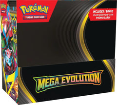 Release Date: 09/26/2025
Limit 2 per customer
Mega Evolve Your Strength to the Next Stage! Striving to become stronger, Pokémon of all types are putting everything on the line to become Mega Evolution Pokémon ex! Harness the strong aura of Mega Lucario ex, embrace the overflowing power of Mega Gardevoir ex, and team up with more of these powerful Pokémon that boast devastating attacks and massive HP. But consider your strategy carefully—extra power brings extra risks! Choose your Pokémon partners and prepar