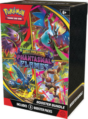 LIMIT 3 per person

Release Date November, 2025
Pokémon TCG: Mega Evolution—Phantasmal Flames Booster Bundle comes with six booster packs from Pokémon TCG: Mega Evolution—Phantasmal Flames.
The Mega Evolution—Phantasmal Flames expansion has over 120 cards to collect and has new Mega Evolution Pokémon ex.
A great item for getting a start into collecting the new Pokémon TCG: Mega Evolution— Phantasmal Flames expansion