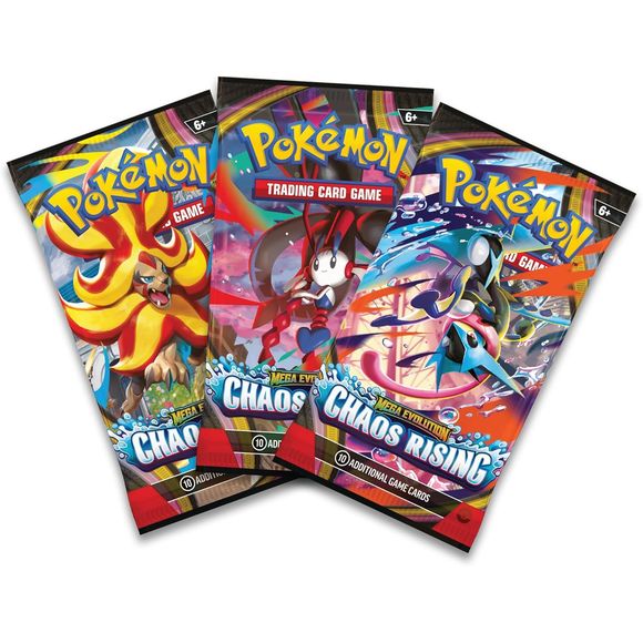 Pokemon TCG Mega Evolution - Chaos Rising ME04 3-Pack Blister  Galactic  Toys & Collectibles