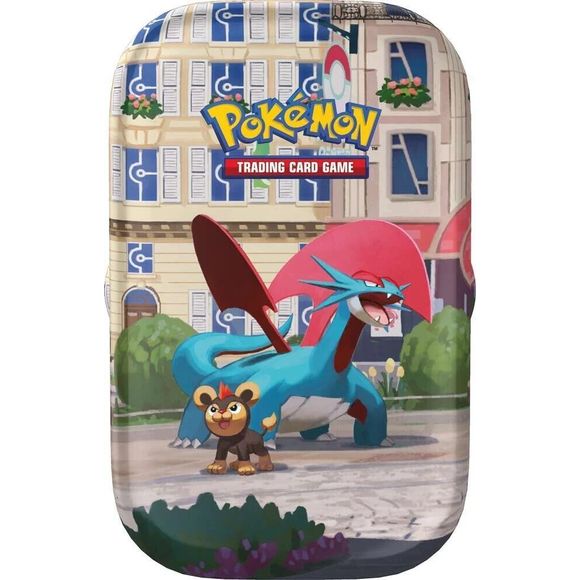 Pokemon Favorites in the Palm of Your Hand! In this Pokemon TCG: Lumiose City Mini Tin, you'll find: 2 Pokemon TCG booster packs, 1 sticker sheet, A Pokemon art card showing the art from this Mini Tin- you can collect and combine all 5!, and A code card for Pokemon TCG Live.