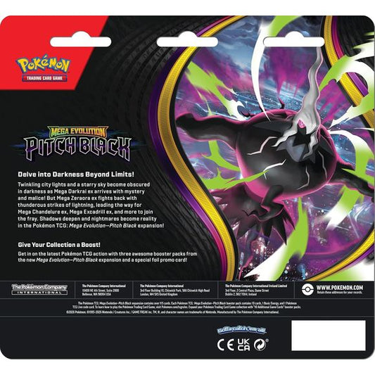 Pokemon TCG Mega Evolution - Pitch Black ME05 3-Pack Blister