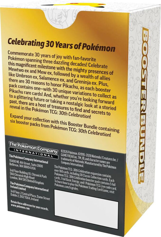 (PREORDER OCTOBER 2026) Pokemon TCG 30th Celebration 30C Booster Bundle