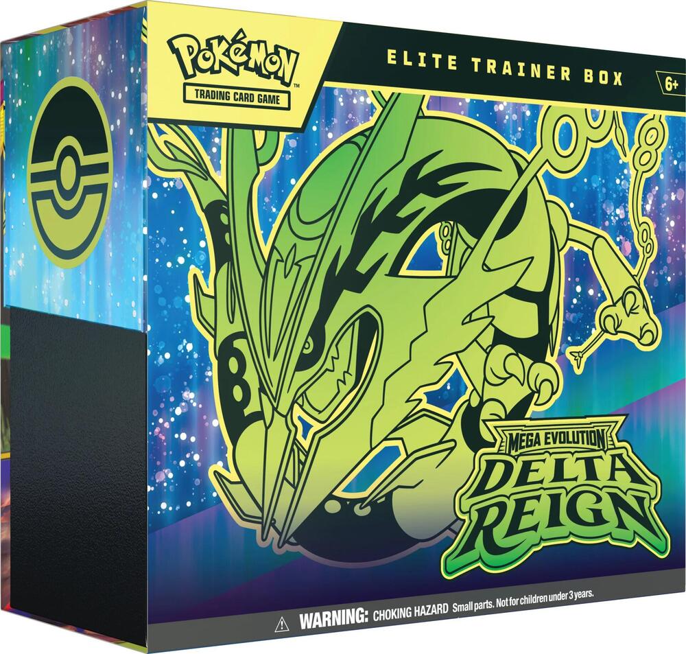 <p><strong>Release Date November 6th, 2026</strong></p>

<p>A Legendary Storm Is Stirring! A thunderous roar from above heralds the descent of a renowned ruler of the sky! Mega Rayquaza ex brings unparallelled strength to battle, inspiring Mega Golurk ex, Mega Malamar ex, and Mega Golisopod ex to come forth and put their own skills to the test. Prevailing winds lead to legendary places and emerald-colored storms in the Pokemon TCG: Mega Evolution- Delta Reign expansion! The Pokemon TCG: Mega Evolution- Delt