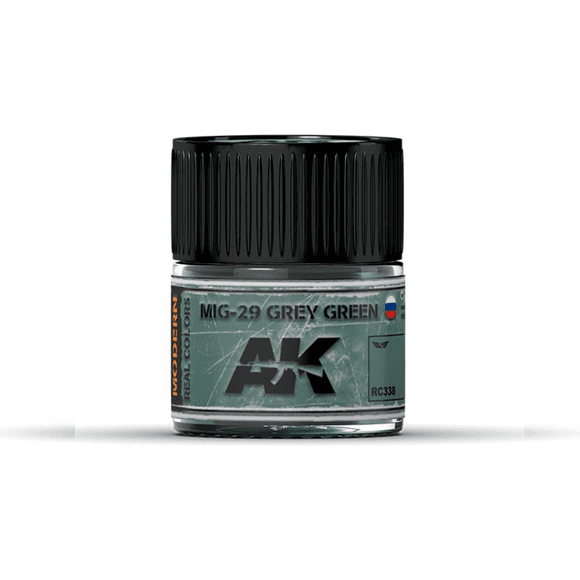 AK Interactive Real Color MIG-29 Grey Green  10ML Acrylic Hobby Paint Bottle | Galactic Toys & Collectibles