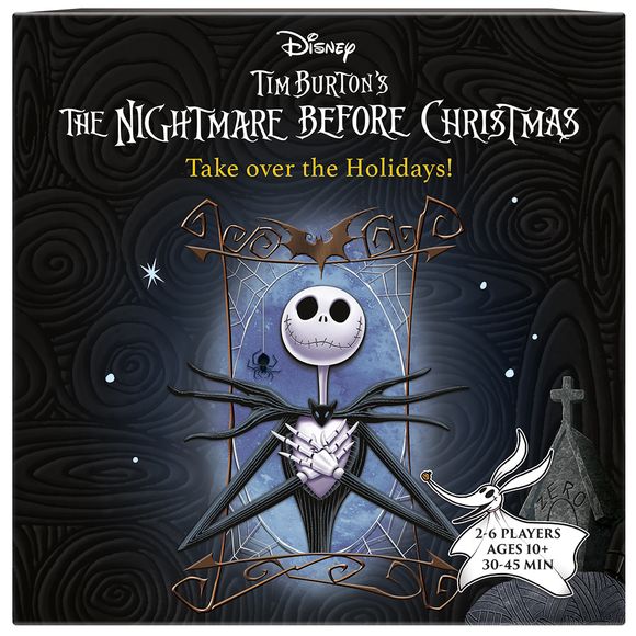 The Nightmare Before Christmas is a quick-playing, tactical card game where players choose to play as one of the film’s iconic characters: Jack, Sally, Santa Claus, Oogie Boogie, Dr Finkelstein or The Mayor as they try to create the most magical holiday. Over the course of four rounds, players will play cards to collect the most “Holiday tokens”.  Players will need to place their cards thoughtfully and strategically in the right locations to secure their victory! 
Since each character deck has a unique play