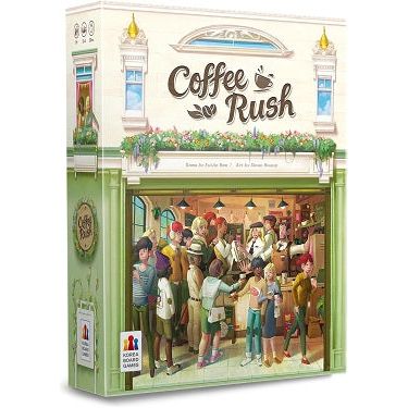 A cup of coffee sure is relaxing — for the customer. For the coffee shop, however, orders tend to pile up during peak hours, and it is no different today at Coffee Rush. Your goal: Complete customer orders to increase your ratings and be recognized as the best barista! In more detail, each player moves on the ingredient board to collect the ingredients that they need to fulfil orders — and fulfilling orders boosts your rating. Orders that are not fulfilled in time become penalties, which subtract from your