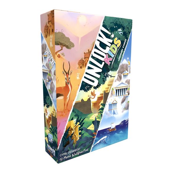 Unlock! is a co-operative card game inspired by escape rooms that uses a simple system which allows you to search scenes, combine objects, and solve riddles. In this Legendary collection, complete 3 stories chock filled with puzzles! Discover the legend of the sacred baobab and restore rain to dried-up villages in the Heartland of Africa! Solve the Mysteries of Chichen Itza and discover the mythical ball game! Voyage to Olympus, encounter legendary creatures and discover the mythical Greek Gods!
