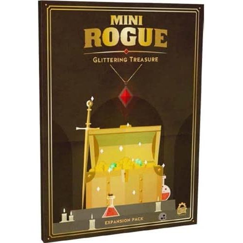 "Mini Rogue is a game profoundly inspired by roguelikes and roleplaying games. Monsters, hazards, treasures, bosses, dungeons, as well as random rooms and encounters are all featured in Mini Rogue. In this 1 to 2-player game, you play as an adventurer delving into a dungeon, room after room, floor after floor, area after area, level after level, to find your way to victory! Mini Rogue: Glittering Treasure is a new expansion to the base game, introducing 9 new cards, dedicated mainly to Bosses, the archenemi
