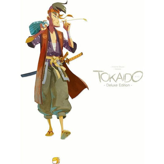 TOKAIDO is a game for 2 to 5 players, with unique atmosphere and aesthetics, in which the players are pilgrims on a journey along the legendary East Sea Road of Japan. Along the way, you will try to collect the most beautiful souvenirs, discover glorious vistas, enjoy enriching encounters, soak in soothing hot springs, sample sumptuous cuisine, and much more! This version includes: a bigger box, giant game board, all cards for Tokaido, all cards for Crossroads, 16 character tiles (Tokaido + Crossroads), 16 