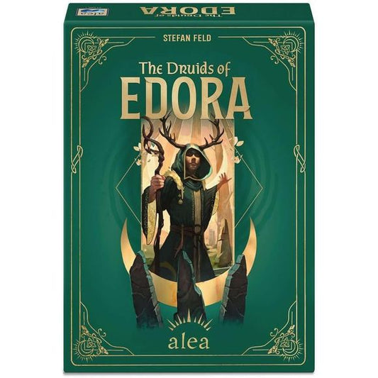 The Druids of Edora is a game of strategic dice placement and building menhirs and stelae with the help of healing herbs and mysterious stones.
You take on the roles of druids and sorceresses, journeying through an enchanted Celtic woodland filled with sacred sites and mysterious locations. You will construct steles and menhirs, visit dolmens and the oracle’s shrine. Along the way, you’ll collect diamonds for your amulets, mistletoe for powerful spells, and healing herbs for potions.
Who will master these c