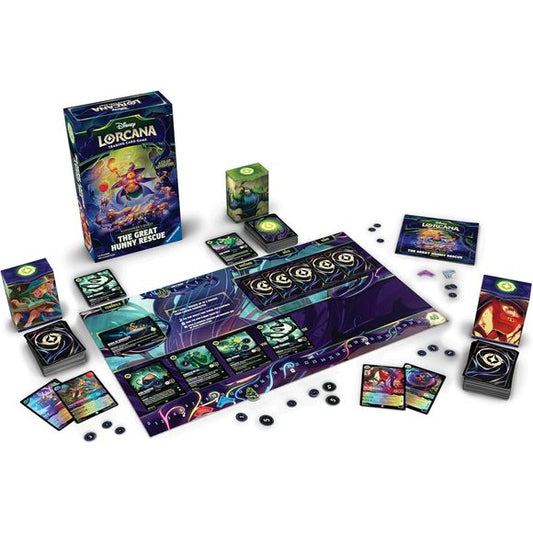 <p><strong>Disney Lorcana: The Great Hunny Rescue</strong> is a cooperative adventure for 1–2 Illumineers featuring Winnie the Pooh, Piglet, and friends. Battle through the Vine’s dangerous overgrowth, face self-playing enemies, and work together to rescue Piglet and uncover the source of the threat.</p>

<p>This standalone Lorcana experience includes two prebuilt 60-card player decks, a 50-card Vine scenario deck, 10 Vine Tendril cards, 6 Encounter cards, 2 Prize Packs, 30 tokens, a game board, storage box