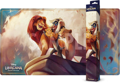 Release Date: 7/24/2026
A full-sized playmat, featuring art of Simba, Nala, and Rafiki. Designed to protect cards during play, the smooth fabric surface allows for easy card movement, while the anti-slip backing helps keep the mat securely in place. Made from durable neoprene material, this playmat offers ample room for arranging decks, lore trackers, and accessories. It also functions as a versatile desk mat or mouse pad, making it useful both at home and during play sessions at local game stores. With its
