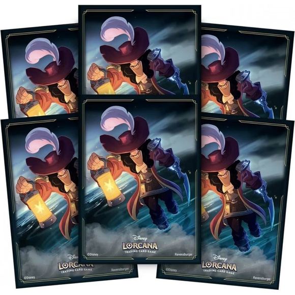Protect your cards with these 65 standard-sized card sleeves featuring full-color art of Captain Hook.