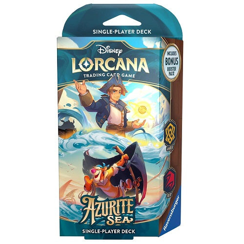 Release Date November 25th, 2024
To play Disney Lorcana, each player will need a deck of sixty cards. Ready-to-play starter decks contain a preconstructed deck with a specific card list. If you’re new to trading card games, or if you want to experience the game with a deck designed and tested by Team Lorcana, this is a good place to start.
Contents:
• 1 starter deck of 60 cards, including 2 foil cards of the characters on the package front.
• 11 Damage counters
• 1 paper playmat
• 1 paper tracker token
• 1