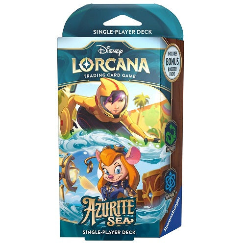 Release Date November 25th, 2024
To play Disney Lorcana, each player will need a deck of sixty cards. Ready-to-play starter decks contain a preconstructed deck with a specific card list. If you’re new to trading card games, or if you want to experience the game with a deck designed and tested by Team Lorcana, this is a good place to start.
Contents:
• 1 starter deck of 60 cards, including 2 foil cards of the characters on the package front.
• 11 Damage counters
• 1 paper playmat
• 1 paper tracker token
• 1