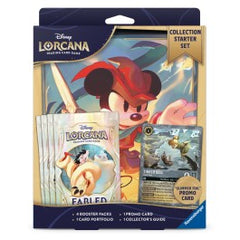 With everything needed to kick-start a collection, this Collection Starter Set is the perfect place for Disney fans to begin their magical collecting journey. Inside, they'll find 4 Fabled booster packs with 48 spectacularly illustrated cards. They can even keep these treasures safe with the special Mickey Mouse - Brave Little Tailor portfolio, which holds up to 80 cards. Adding a little extra sparkle, the Tinker Bell - Giant Fairy promo card features a stunning glimmer foil treatment.