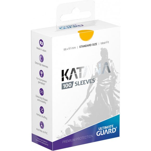 Ultimate Guard Katana Sleeves (100ct) Standard Size - Yellow | Galactic Toys & Collectibles