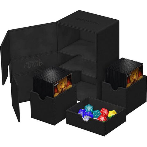 Ultimate Guard Twin Flip`n`Tray 160+ Monocolor Black | Galactic Toys & Collectibles