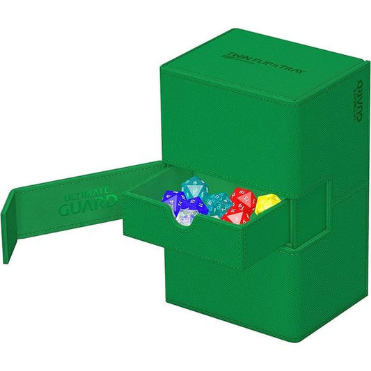 Ultimate Guard Twin Flip`n`Tray 160+ Monocolor Green | Galactic Toys & Collectibles