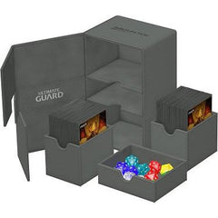 Ultimate Guard Twin Flip`n`Tray 160+ Monocolor Grey | Galactic Toys & Collectibles