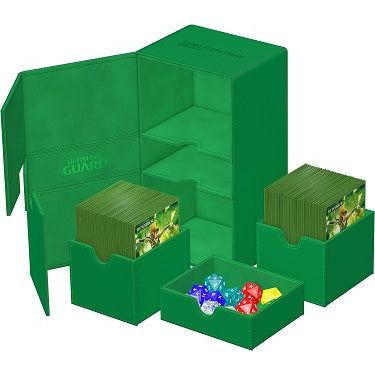 Ultimate Guard Twin Flip`n`Tray 200+ Monocolor Green | Galactic Toys & Collectibles