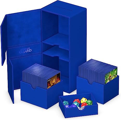 Ultimate Guard Twin FlipnTray 266+ Standard Size XenoSkin Deck Case, Blue | Galactic Toys & Collectibles