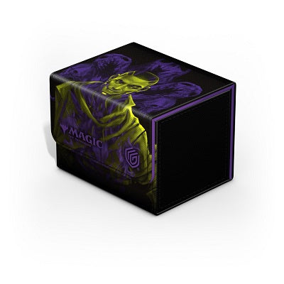 The Sidewinder 100+ Xenoskin is a high-quality TCG deck box that offers premium card protection thanks to its resistant Xenoskin material, microfiber inner lining, and strong magnetic closure, while still granting easy and convenient access to the deck inside. The deck boxes are printed in full color with officially licensed artworks from Magic: The Gathering"s upcoming set "Duskmourn". The Sidewinder 100+ Xenoskin is optimized to hold 100 double-sleeved or 120 single-sleeved cards in Ultimate Guard sleeves