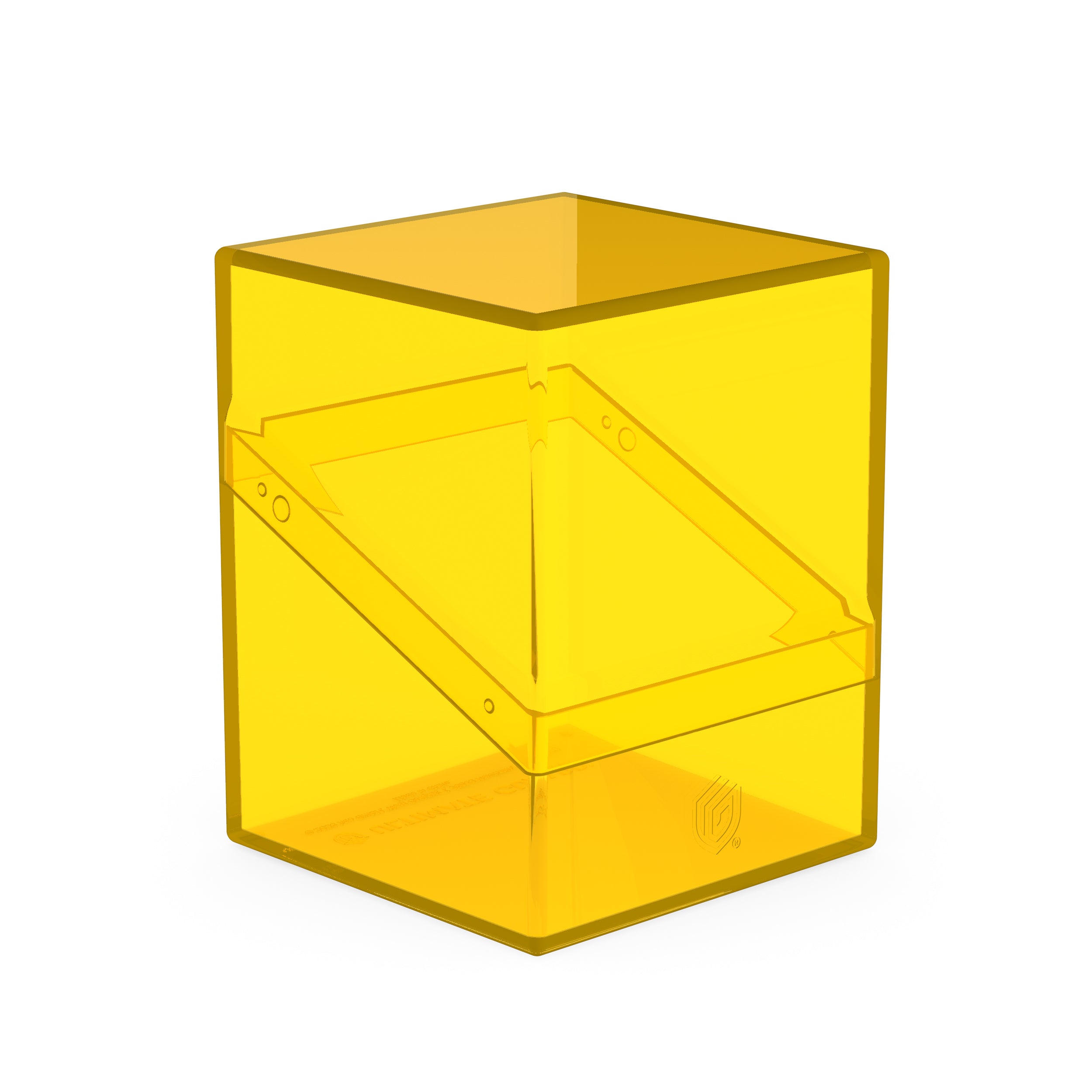The legend is back in an all new look: with the transparent Boulder 100+ Clear, you'll always know exactly which cards are in your deck box. The Boulder 100+ Clear is a durable and reliable deck box with a secure closure. It can hold up to 100 double-sleeved or 120 single-sleeved cards from all popular trading card games like Magic: The Gathering, Pokemon, Lorcana, One Piece, or Yu-Gi-Oh!