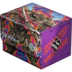 The Sidewinder 100+ Xenoskin is a high-quality TCG deck box that offers premium card protection thanks to its resistant Xenoskin material, microfiber inner lining, and strong magnetic closure, while still granting easy and convenient access to the deck inside. The deck boxes are printed in full color with officially licensed artworks from Magic: The Gathering's upcoming set "Aetherdrift". The Sidewinder 100+ Xenoskin is optimized to hold 100 double-sleeved or 120 single-sleeved cards in Ultimate Guard sleev