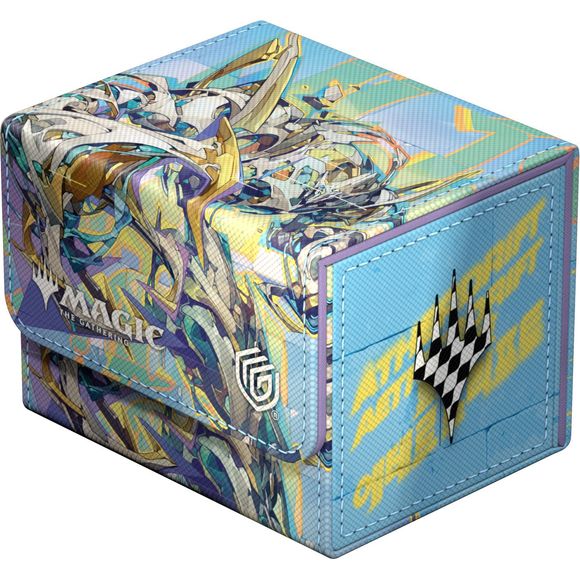 The Sidewinder 100+ Xenoskin is a high-quality TCG deck box that offers premium card protection thanks to its resistant Xenoskin material, microfiber inner lining, and strong magnetic closure, while still granting easy and convenient access to the deck inside. The deck boxes are printed in full color with officially licensed artworks from Magic: The Gathering's upcoming set "Aetherdrift". The Sidewinder 100+ Xenoskin is optimized to hold 100 double-sleeved or 120 single-sleeved cards in Ultimate Guard sleev