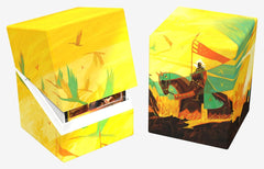 Ultimate Guard's RTE Boulder 100+ deck boxes are durable, reliable, and made in Germany from 78% renewable resources. Despite their secure closure, they remain easy and convenient to open. Each deck box holds 100 double-sleeved cards in Ultimate Guard sleeves, making them an ideal choice for trading card games like Magic: The Gathering, Pokémon, Lorcana, Flesh and Blood, Yu-Gi-Oh!, and One Piece. This Artist Edition #3 Duo Pack, designed by Magic: The Gathering artist Dominik Mayer, includes two RTE Boulder