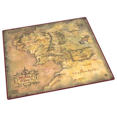 The 61 x 61 cm playmat from the official The Lord of the Rings™ "Places of Middle-earth" edition by Ultimate Guard protects cards and sleeves during gameplay and enhances the gaming experience thanks to its non-slip backing, while the stitched edges ensure greater durability. This playmat is designed to be large enough to cover 2 players worth of tablespace.