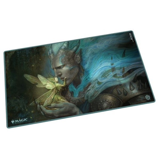 The 61x35cm playmat protects cards and sleeves while playing and improves the gaming experience thanks to its anti-slip underside, while the stitched edges guarantee an even longer service life. The top side of the Play-Mat is printed with officially licensed artworks from Magic: The Gathering's upcoming set 'Lorwyn Eclipsed'. Officially licensed Magic: The Gathering artwork Protects gaming cards and accessories during gameplay Anti-slip underside for maximum gaming grip. Natural rubber 2mm thick soft cushi