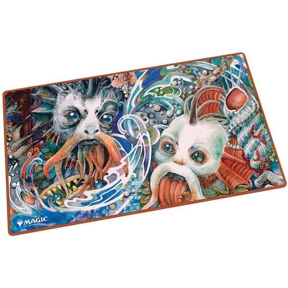 The 61x35cm playmat protects cards and sleeves while playing and improves the gaming experience thanks to its anti-slip underside, while the stitched edges guarantee an even longer service life. The top side of the Play-Mat is printed with officially licensed artworks from Magic: The Gathering's upcoming set 'Lorwyn Eclipsed'. Officially licensed Magic: The Gathering artwork Protects gaming cards and accessories during gameplay Anti-slip underside for maximum gaming grip. Natural rubber 2mm thick soft cushi