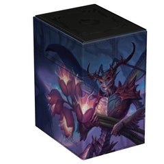 The Flip'n'Tray 133+ Xenoskin is a high-quality TCG deck box that offers premium card protection thanks to its resistant Xenoskin material, microfiber inner lining, and strong magnetic closure. The deck box has an integrated and removable accessory tray for dice that can be accessed independently and is printed in full color with officially licensed artworks from Magic: The Gathering's upcoming set "Lorwyn Eclipsed". The Flip'n'Tray 133+ Xenoskin is optimized to hold 133 double-sleeved or 160 single-sleeved