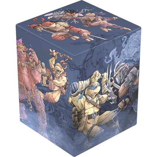 The Boulder 100+ is a durable and rigid deck box with a secure closure that can hold up to 100 double-sleeved or 120 single-sleeved cards in Ultimate Guard Sleeves. Features Iconic Teenage Mutant Ninja Turtle artwork!