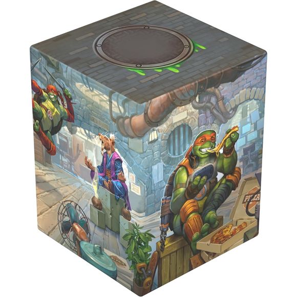 The Boulder 100+ is a durable and rigid deck box with a secure closure that can hold up to 100 double-sleeved or 120 single-sleeved cards in Ultimate Guard Sleeves. Features Iconic Teenage Mutant Ninja Turtle artwork!