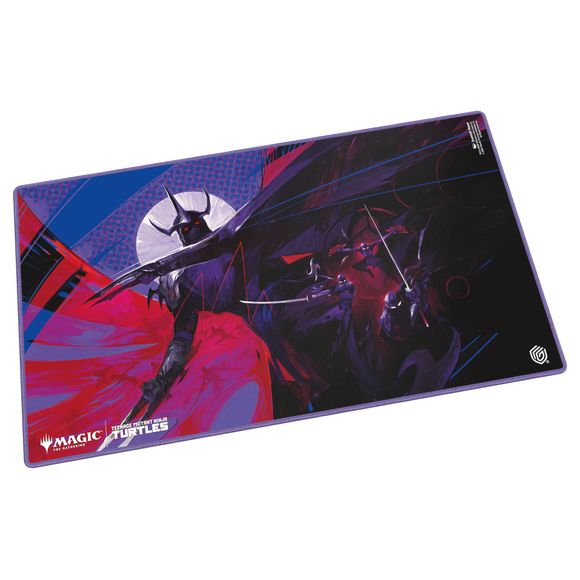 The 61x35cm Play-Mat protects cards and sleeves while playing and improves the gaming experience thanks to its anti-slip underside, while the stitched edges guarantee an even longer service life. The top side of the Play-Mat is printed with officially licensed artworks from Magic: The Gathering | Teenage Mutant Ninja Turtles.
