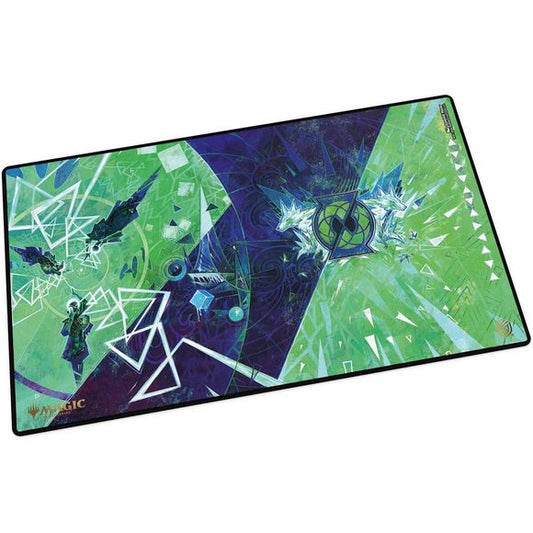 The 61x35cm Playmat protects cards and sleeves while playing and improves the gaming experience thanks to its anti-slip underside, while the stitched edges guarantee an even longer service life. The top side of the Playmat is printed with officially licensed artworks from Magic: The Gathering’s upcoming set "Secrets of Strixhaven".