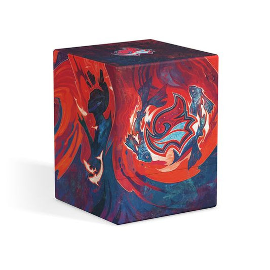 The Boulder 100+ is a durable and rigid deck box with a secure closure that can hold up to 100 double-sleeved or 120 single-sleeved cards in Ultimate Guard Sleeves. Return to Earth is made from 100% recycled packaging.