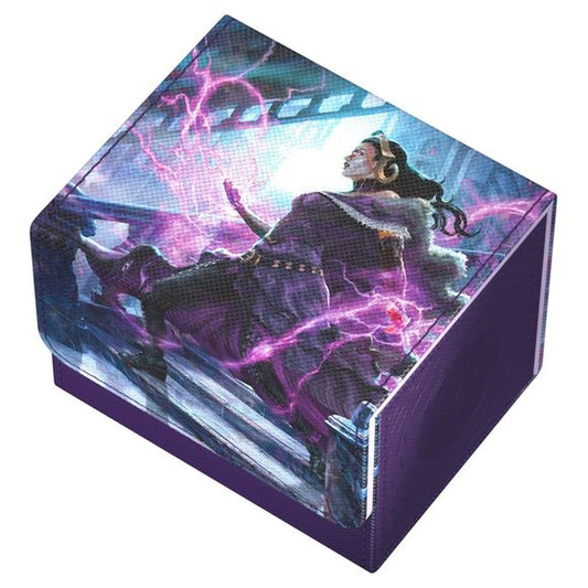 The Sidewinder 100+ Xenoskin is a high-quality TCG deck box that offers premium card protection thanks to its resistant Xenoskin material, microfiber inner lining, and strong magnetic closure, while still granting easy and convenient access to the deck inside. The deck boxes are printed in full color with officially licensed artworks from Magic: The Gathering’s upcoming set "Reality Fracture". The Sidewinder 100+ Xenoskin is optimized to hold 100 double-sleeved or 120 single-sleeved cards in Ultimate Guard