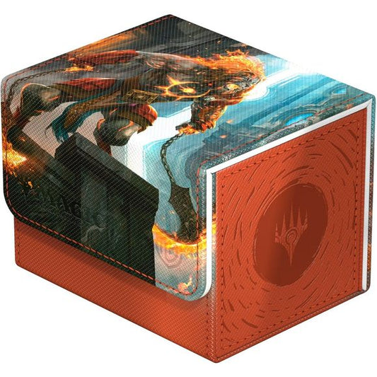 The Sidewinder 100+ Xenoskin is a high-quality TCG deck box that offers premium card protection thanks to its resistant Xenoskin material, microfiber inner lining, and strong magnetic closure, while still granting easy and convenient access to the deck inside. The deck boxes are printed in full color with officially licensed artworks from Magic: The Gathering's upcoming set "Reality Fracture". The Sidewinder 100+ Xenoskin is optimized to hold 100 double-sleeved or 120 single-sleeved cards in Ultimate Guard