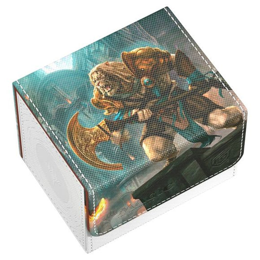 The Sidewinder 100+ Xenoskin is a high-quality TCG deck box that offers premium card protection thanks to its resistant Xenoskin material, microfiber inner lining, and strong magnetic closure, while still granting easy and convenient access to the deck inside. The deck boxes are printed in full color with officially licensed artworks from Magic: The Gathering’s upcoming set "Reality Fracture". The Sidewinder 100+ Xenoskin is optimized to hold 100 double-sleeved or 120 single-sleeved cards in Ultimate Guard