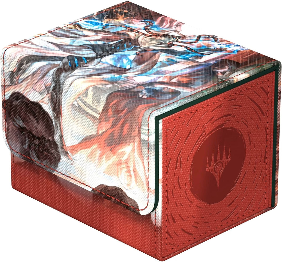 The Sidewinder 100+ Xenoskin is a high-quality TCG deck box that offers premium card protection thanks to its resistant Xenoskin material, microfiber inner lining, and strong magnetic closure, while still granting easy and convenient access to the deck inside. The deck boxes are printed in full color with officially licensed artworks from Magic: The Gathering's upcoming set "Reality Fracture". The Sidewinder 100+ Xenoskin is optimized to hold 100 double-sleeved or 120 single-sleeved cards in Ultimate Guard