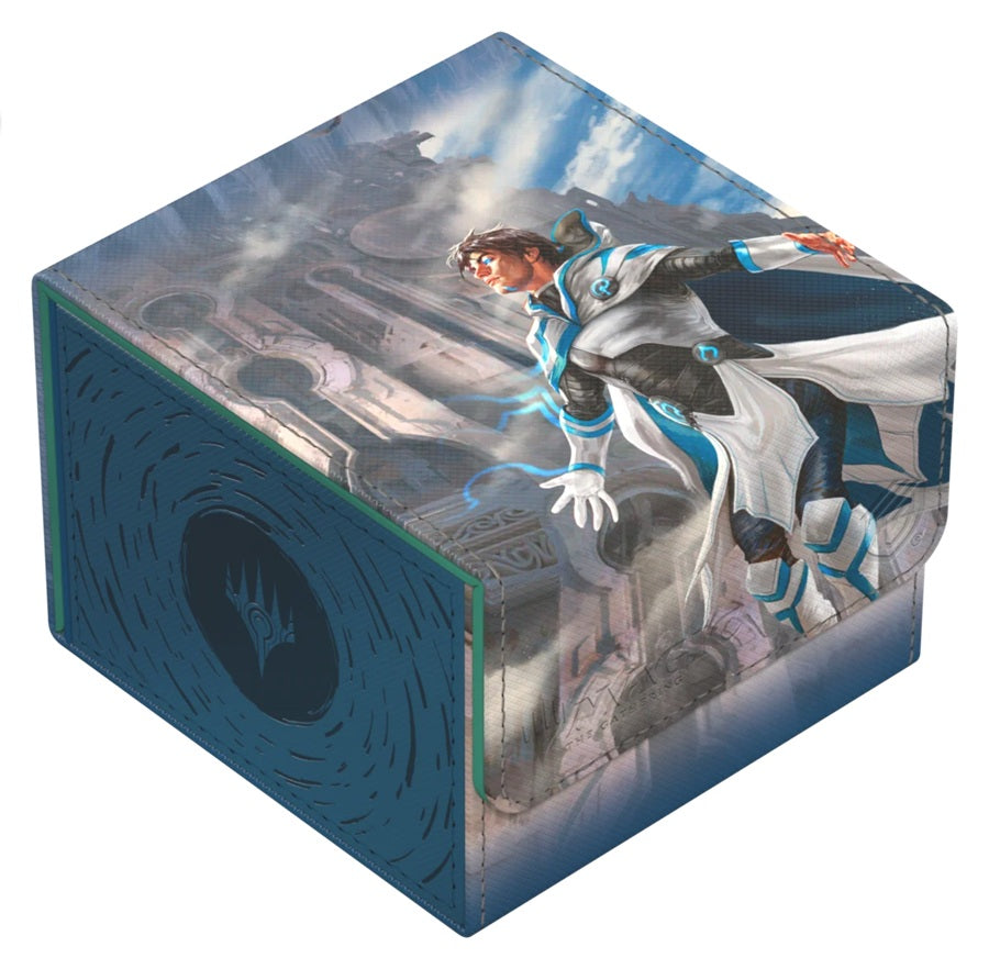 The Sidewinder 133+ Xenoskin is a high-quality TCG deck box that offers premium card protection thanks to its resistant Xenoskin material, microfiber inner lining, and strong magnetic closure, while still granting easy and convenient access to the deck inside. The deck boxes are printed in full color with officially licensed artworks from Magic: The Gathering’s upcoming set "Reality Fracture". The Sidewinder 133+ Xenoskin is optimized to hold 133 double-sleeved or 160 single-sleeved cards in Ultimate Guard