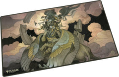 The 61x35cm Play-Mat protects cards and sleeves while playing and improves the gaming experience thanks to its anti-slip underside, while the stitched edges guarantee an even longer service life. The top side of the Play-Mat is printed with officially licensed artworks from Magic: The Gathering's upcoming set "Reality Fracture".